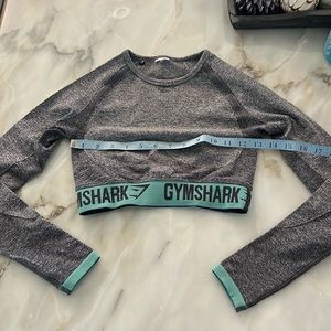 Gym  shark cropped long sleeve top